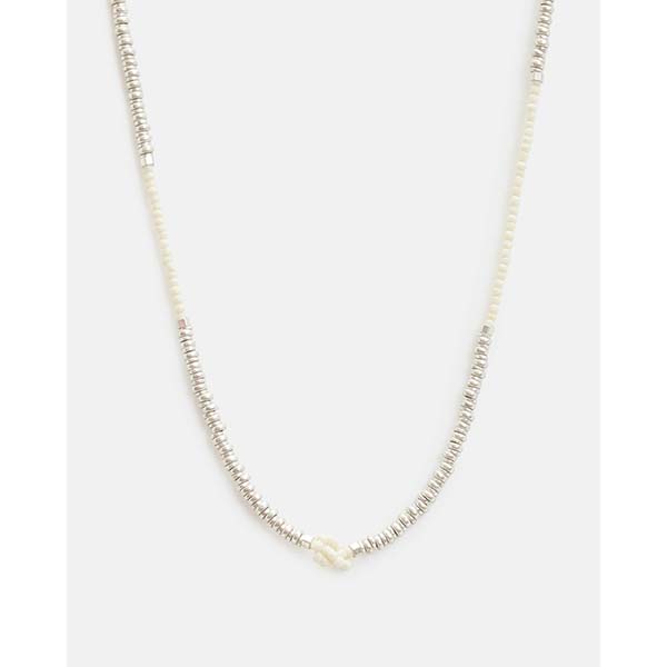 Allsaints Australia Womens Arti Knotted Bead Necklace Silver/White AU96-498